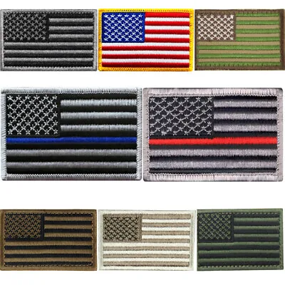 USA American Flag Patch 3”X 2” Tactical VELCRO Military Patch-Left Side • $3