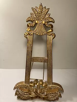 Vintage Gilded Ornate Wood Easel Display Tabletop 18.25” Mexico • $60