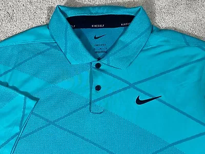 Nike Dri-Fit Vapor Jacquard Mens Size XL Golf Polo Shirt Teal DH0820 • $0.99