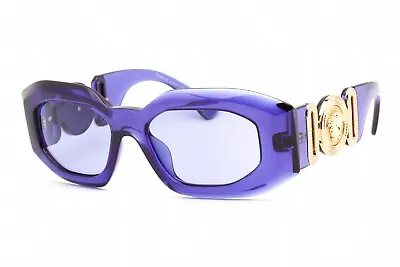 VERSACE VE 4425U 54191A Sunglasses Purple Transparent Frame Violet Lenses 54mm • $159.99