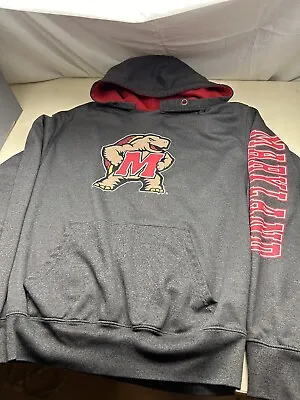 Maryland Terrapins Terps Hoodie Gray Turtle Logo College Football Lacrosse LAX • $23