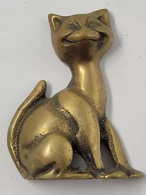 Vintage Solid Brass Cat Hand Crafted Made In England • $17.61