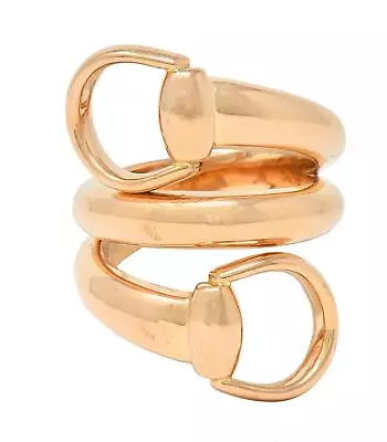 Gucci Contemporary 18 Karat Rose Gold Horsebit Wrap Ring • $3020