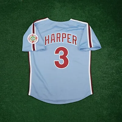 Bryce Harper 1984 Philadelphia Phillies Cooperstown Men's Blue Away Jersey • $149.99