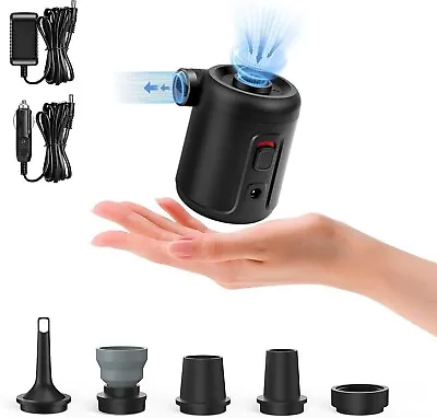 Electric Portable Air Pump Inflator FLEXTAILGEAR EVO2 5 Nozzles AC/DC Carry Bag • £8.99