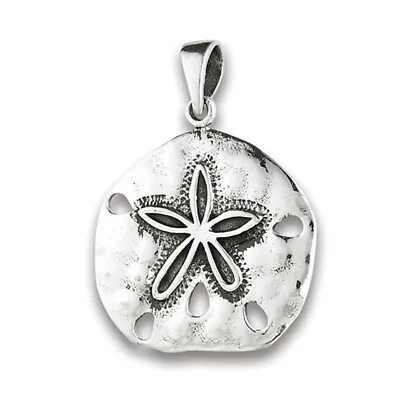 $11.69 • Buy Star Sand Dollar Pendant .925 Sterling Silver Ocean Beach Open Seashell Charm