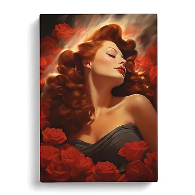 Red Headed Woman Romanticism Canvas Wall Art Print Framed Picture Home Decor • £29.95