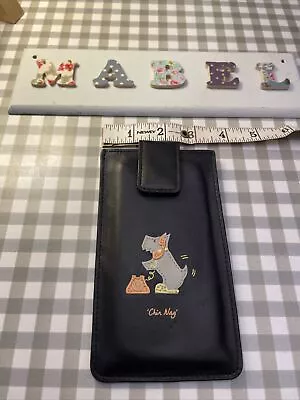 RADLEY London ‘Chin Wag’ Authentic Black Leather Phone Holder/Case Scottie Dog • £10