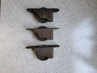 3 Antique Window Sash Rope Weight Pulley Hardware With Screws  2  Pulley • $15