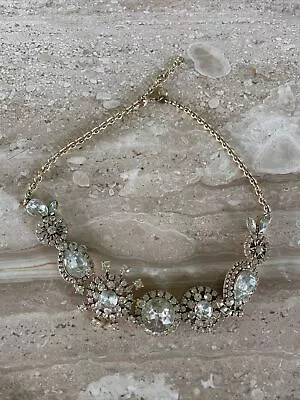 2a J Crew Floral Flower Lattice Necklace In Clear Crystal Czech Rhinestones • $79