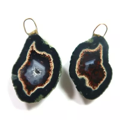 Distressed Tabasco - Tiny Mexican Geode Polished Halves With Ring  TABD62 • $18.60