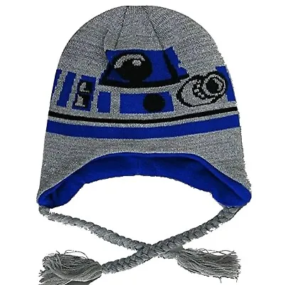 Star Wars R2D2 Beanie Hat Embroidered Logo Laplander Knit Beanie Cap • $16.95