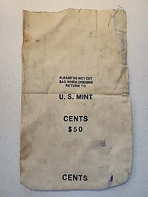 Vintage U. S. MINT CENTS - $50 S.W.B. Canvas Bag • $3.99