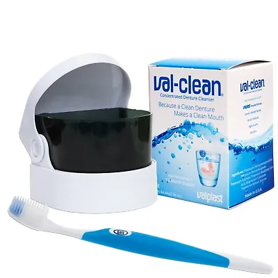 Val-Clean Sonic Cleaner & Silicone Toothbrush ~ Valplast Flexible Denture Kit • £46.50