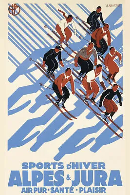 366250 Winter Sports Jura Alpes Vintage Ski France Art Wall Print Poster • $29.95