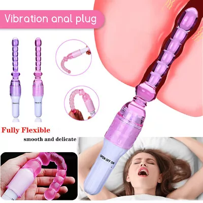 Anal Beads Jelly Crystal Vibrator G Spot Wand Vibrating Butt Plug Adults Sex Toy • $13.95