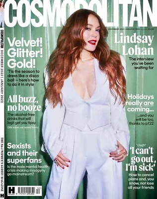 Cosmopolitan UK Magazine December 2022/January 2023 Lindsay Lohan • $22.95