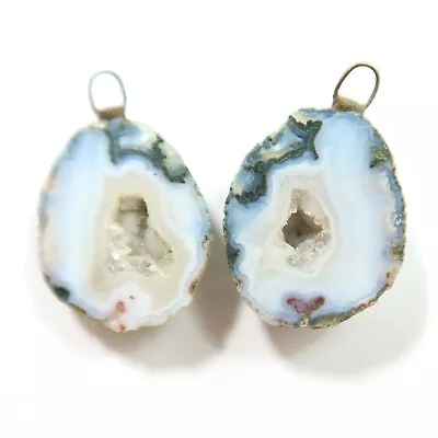 Distressed Tabasco - Tiny Mexican Geode  Polished Halves With Ring TABD108 • $18.60