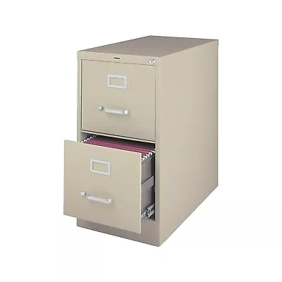 Staples 2-Drawer Vertical File Cabinet Locking Letter Putty/Beige 26.5 D • $175.65