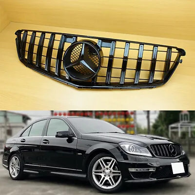 For 08-13 Mercedes BENZ W204 C204 Gloss Black Front Grille GT Type Coupe 2-Door • $189.10