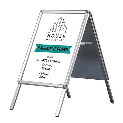 A2 A1 Silver Indoor A Board Pavement Sign Double Sided Display Stand • £49.99