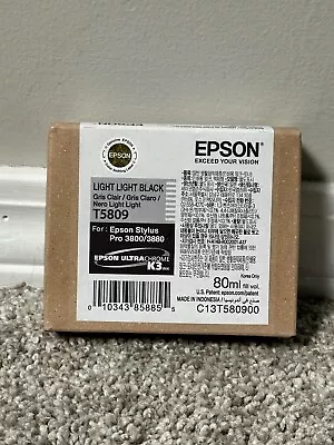 Epson Light Light Black Ink T5809 Genuine Stylus Pro 3800 / 3880 Date: Aug 2021 • $68.99