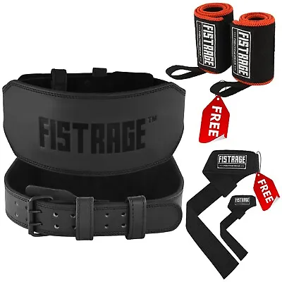 FISTRAGE Weight Lifting Leather Belt Gym Training Fitness Back Support • $30.99