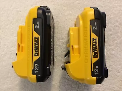 2 New Dewalt DCB122 2.0Ah 12V 12 Volt Max Lithium Ion Batteries (Replaces DCB120 • $63.59