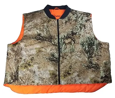 Mens 5XL Cabelas Zonz Woodlands Western Camo Vest Outdoor Hunting REVERSIBLE  • $54.95