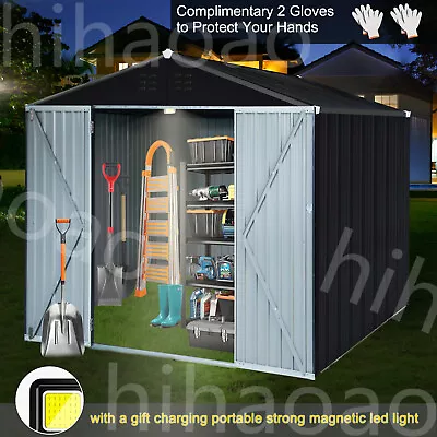 8'x10' Large Outdoor Storage Shed Metal Garden Tool Shed For Backyard Lockable • $469