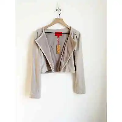 NWT ZAC POSEN Z Spoke Taupe Tan Wool Blend Cropped Jacket Coat 12 • $79.99