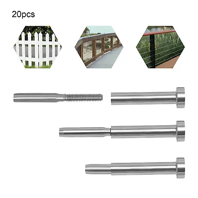 20Pcs T316 Stainless Steel Cable Railing Hardware Kit For 3/16  Wire Rope Cables • $44.65
