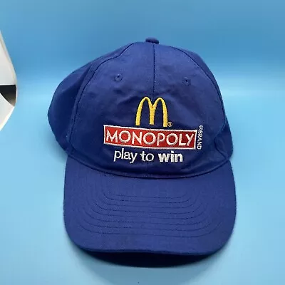 2012 McDonalds Monopoly Hat Snapback Cap Blue Play To Win Piece Shirt VTG • $16.99