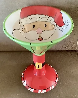 SCM Designs Earthenware Ceramic Jumbo Santa Decor Martini Glass Christmas • $14.50