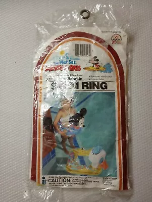 Vintage 1984 Intex The Wet Set Disney Yellow Donald Duck Pool Swim Ring • $12.99