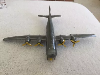 Vintage Boeing Stratocruiser Plastic Toy Plane Silver & Yellow By Thomas Toy • $25