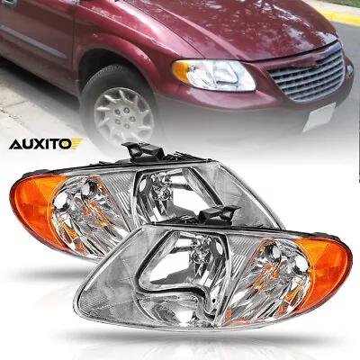 Pair Left+Right Headlights Headlamps Corner Lamp Fit 2001-2003 Chrysler Voyager • $85.99