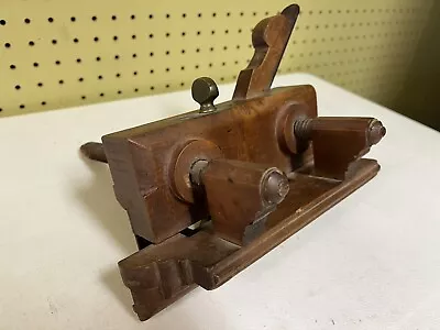 Vintage BRASS WOOD Plow RABBIT Plane J. Gibson Albany NY SCREW • $139.99