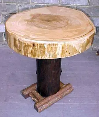 ORIG. Rustic WILD ASH Black WALNUT Farm-Pedestal Table~log Home Furniture~coffee • $149