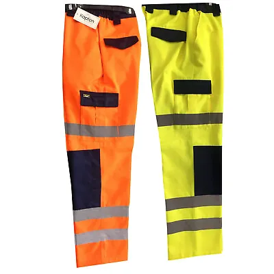 £18.99 • Buy Hi Viz Cargo Trousers Waterproof Work Joggers Orange Yellow Bottoms Workwear Vis