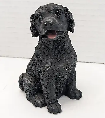 Vintage Dog Figurines Black Labrador Puppy 4 Inches Tall Resin Figurine • $5.94