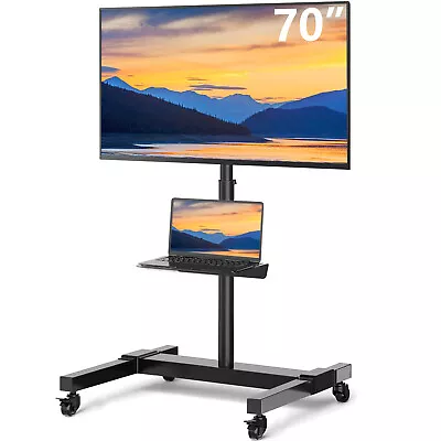 Tall Mobile TV Stand Wheels Height Adjustable For 32-70 Inch Flat Screen TVs • $85.99