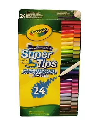 CRAYOLA - SuperTips Washable Markers - Assorted Colours - Pack Of 24 - 3+ ⭐⭐⭐⭐⭐ • £6.19