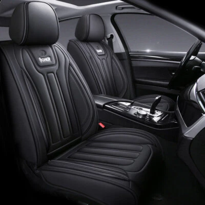 $229 • Buy Faux Leather Car Seat Covers Full Set Black Car Seat Protector Fit For Mazda