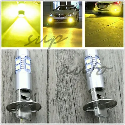 NEW 2x H1 3000K Yellow 100W  LED Headlight Bulbs Kit Fog Driving Light • $14.99