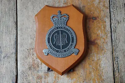 Vintage Royal Air Force RAF Fighter Command Heraldic Crest Shield Plaque • £15