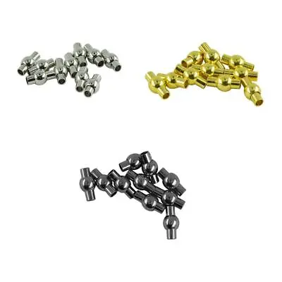 10Pcs Brass Barrel Magnetic Clasp Glue-in Cord Ends Jewelry Making Findings • £3.79