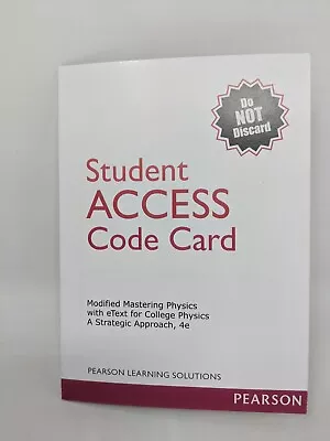 Modified Mastering Physics 4e E Book Access Code For University Of California LA • $25