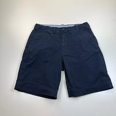 Polo Ralph Lauren Chino Shorts Mens 30 Navy Blue Classic Fit Stretch Pony Preppy • $17.99