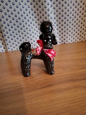 Vintage Retro Kitsch Rynbende Black Poodle Dog Ceramic Cherry BrandyEmpty Bottle • £3.50